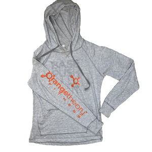 Orange Theory Womens Small Shirt Casual Gym Athletic Long Sleeve Gray Hooded Tee